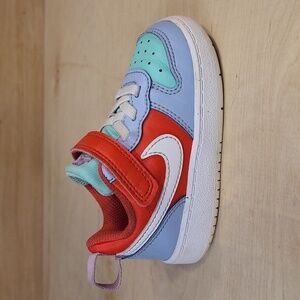 Nike Court Borough Low Recraft TD Shoes in the Cobalt Bliss/Track Red Colorway